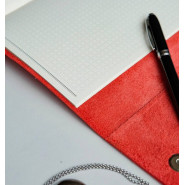 Кожаный блокнот в клетку "Рэдди", цвет красный