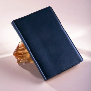 Кожаный ежедневник с гравировкой «Аллегро», сменный блок, синий с золотым срезом