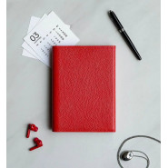 Кожаный блокнот в клетку "Рэдди", цвет красный