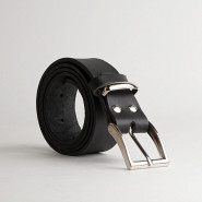 Кожаный ремень с гравировкой "Belt black matte"