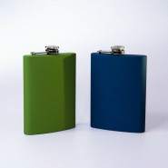 Фляга с гравировкой «Душа поёт...», цвет синий