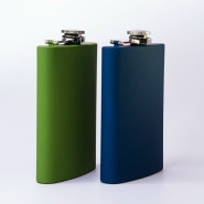 Фляга с гравировкой «Душа поёт...», цвет синий