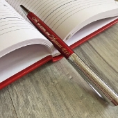 Набор ежедневник + ручка, цвет красный 