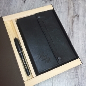 Набор дизайнерский ежедневник на кнопках + ручка Parker в подарочной коробке