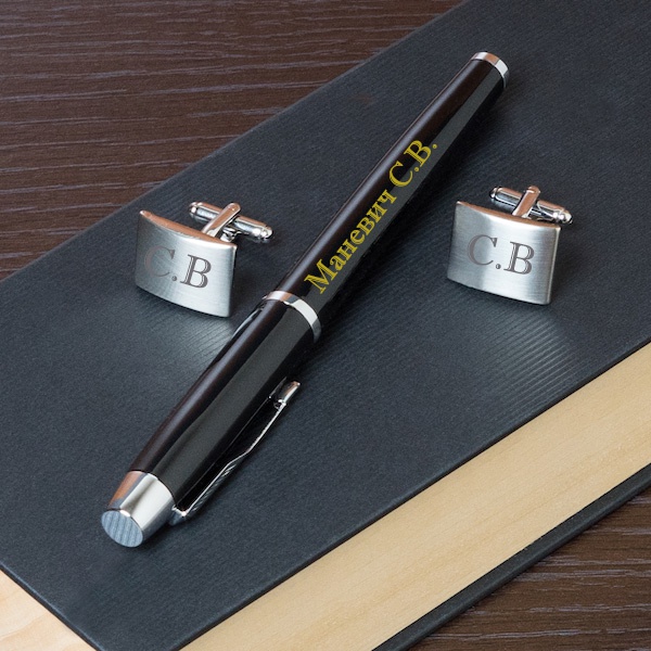Подарочный набор ручка Parker и запонки с гравировкой Гранд