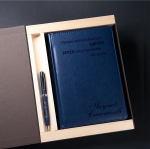 Набор ежедневник и ручка в подарочной коробке с гравировкой Galant, цвет синий