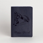 Обложка для паспорта с гравировкой Арго, цвет синий