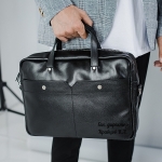 Кожаная сумка с гравировкой Case Black