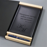 Набор кожаный ежедневник и ручка Pierre Cardin в подарочной коробке с гравировкой Толедо