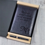 Кожаный ежедневник с серебряным срезом и ручка Pierre Cardin в подарочной коробке с гравировкой Гент
