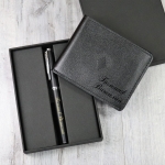 Подарочный набор портмоне и ручка Pierre Cardin с гравировкой Монмарт, цвет черный