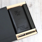 Подарочный набор портмоне и ручка Pierre Cardin с гравировкой Бродвей, цвет черный
