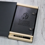 Подарочный набор  ежедневник на кольцах  и ручка Pierre Cardin с гравировкой Невада