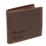 Бумажник мужской с гравировкой, цвет коричневый